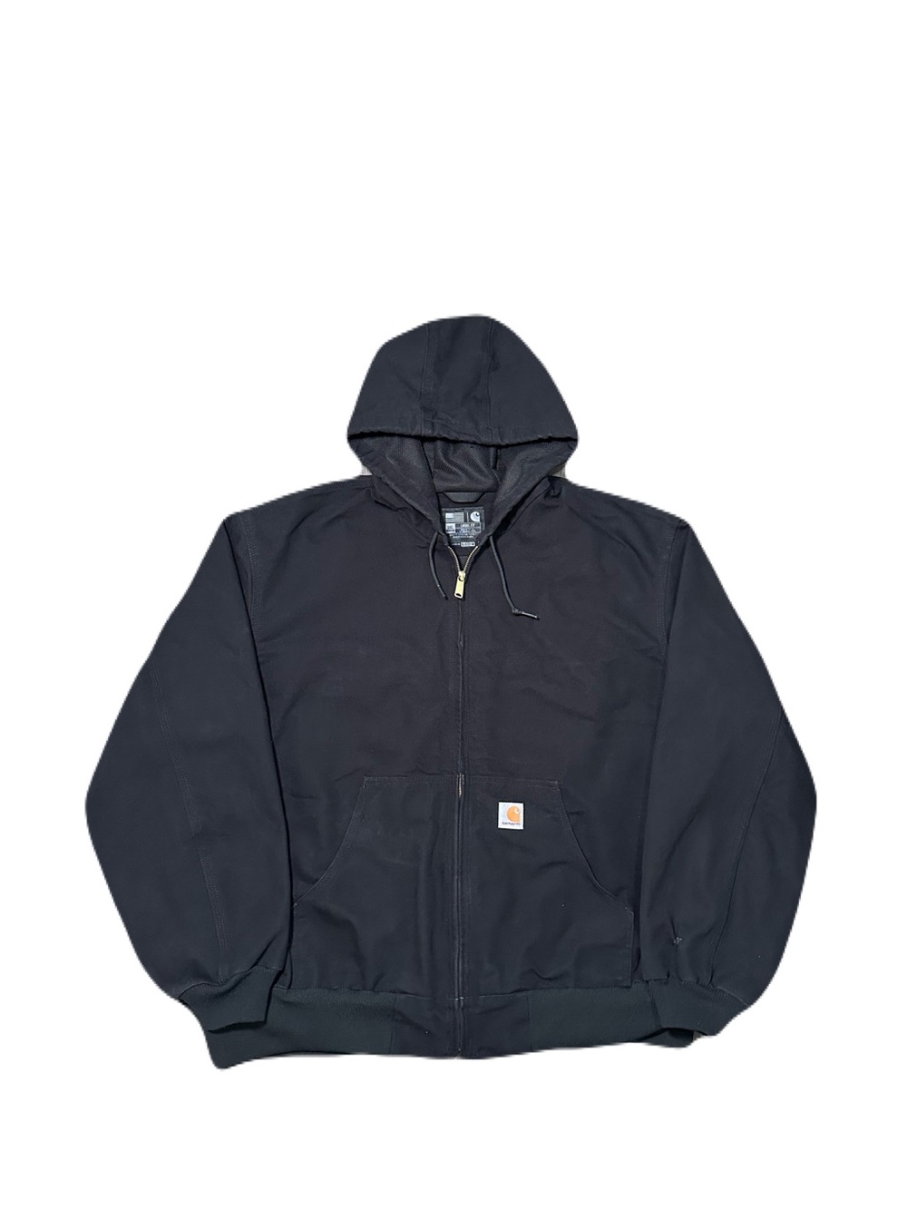 Carhartt J131 Men 3XL Black Thermal Lined Duck Canvas Active Jacket Hooded